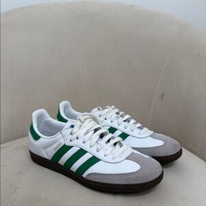 Adidas Samba White and Green Sneakers